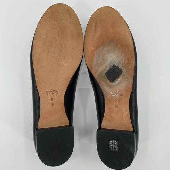 Coach Women's Noella Leather Ballet Flats, Sz. 10B, Black Quiet Luxury Neutral - Picture 5 of 11